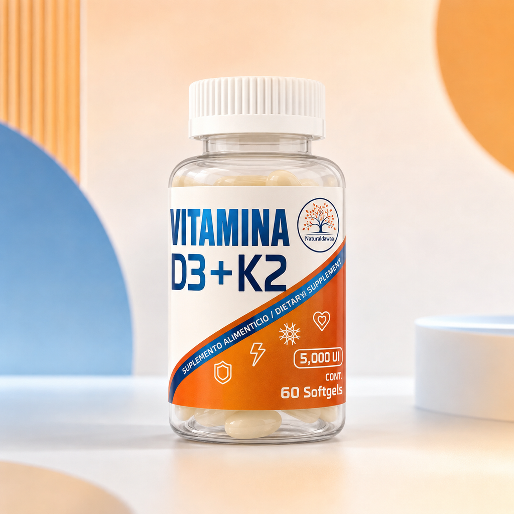 Vitamin D3 + K2 Dietary Supplement, 5,000 IU – 60 Easy-to-Take Softgels
