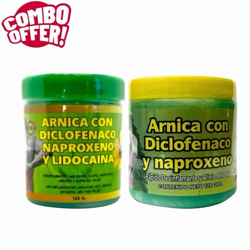 Arnica Massage Balm with Diclofenaco, Naproxeno & Lidocaina 125g Topical Cream
