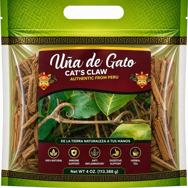 Uña de Gato (Cat's Claw) Herbal Tea 4 oz – Premium Loose Bark Cut Botanical Infusion, Caffeine-Free Herbal Tea for Daily Wellness Support