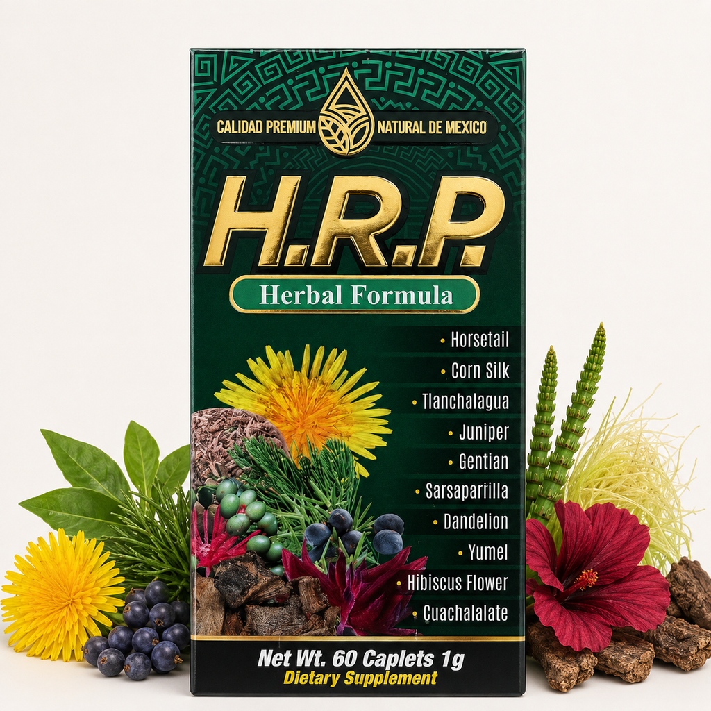 H.R.P. Herbal Formula Dietary Supplement – 60 Caplets, 1 g – Premium Mexican Herbal Blend with Horsetail, Corn Silk, Juniper, Dandelion & Hibiscus