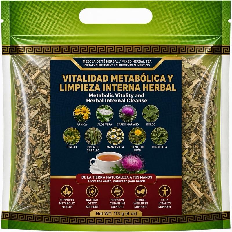 Metabolic Vitality Herbal Tea Blend for Daily Wellness & Refreshing Herbal Support – Caffeine-Free Loose Herb Tea, Natural Botanical Infusion, 4oz