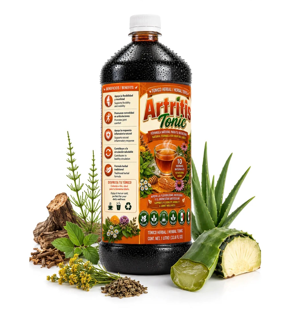 Artritis Tónico Herbal – Traditional Natural Wellness Formula with 10 Herbs, Made in Mexico, 1 Liter (33.8 fl oz)