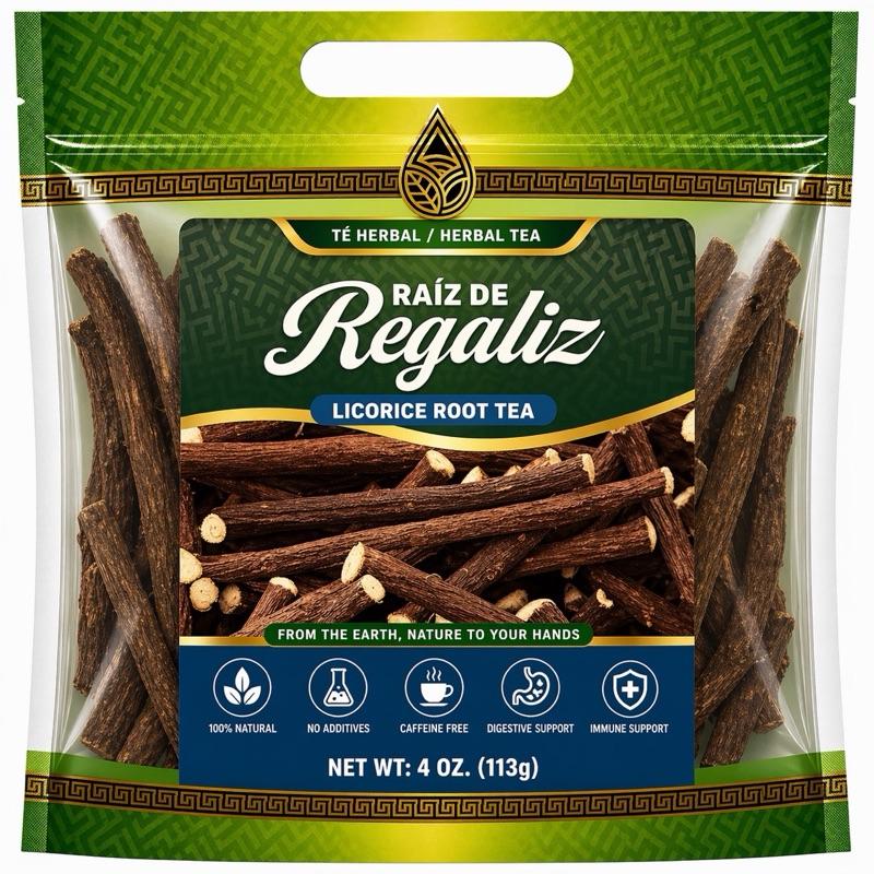 Licorice Root Herbal Tea 4 oz (113g) – Caffeine-Free Loose Leaf Herbal Infusion Made with Dried Licorice Root for Daily Wellness Tea Enjoyment