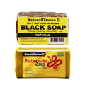 NaturalDawaa African Black Soap & Rattlesnake Soap Combo Pack – Natural Cleansing & Nourishing Soap Set, 5oz + 140g