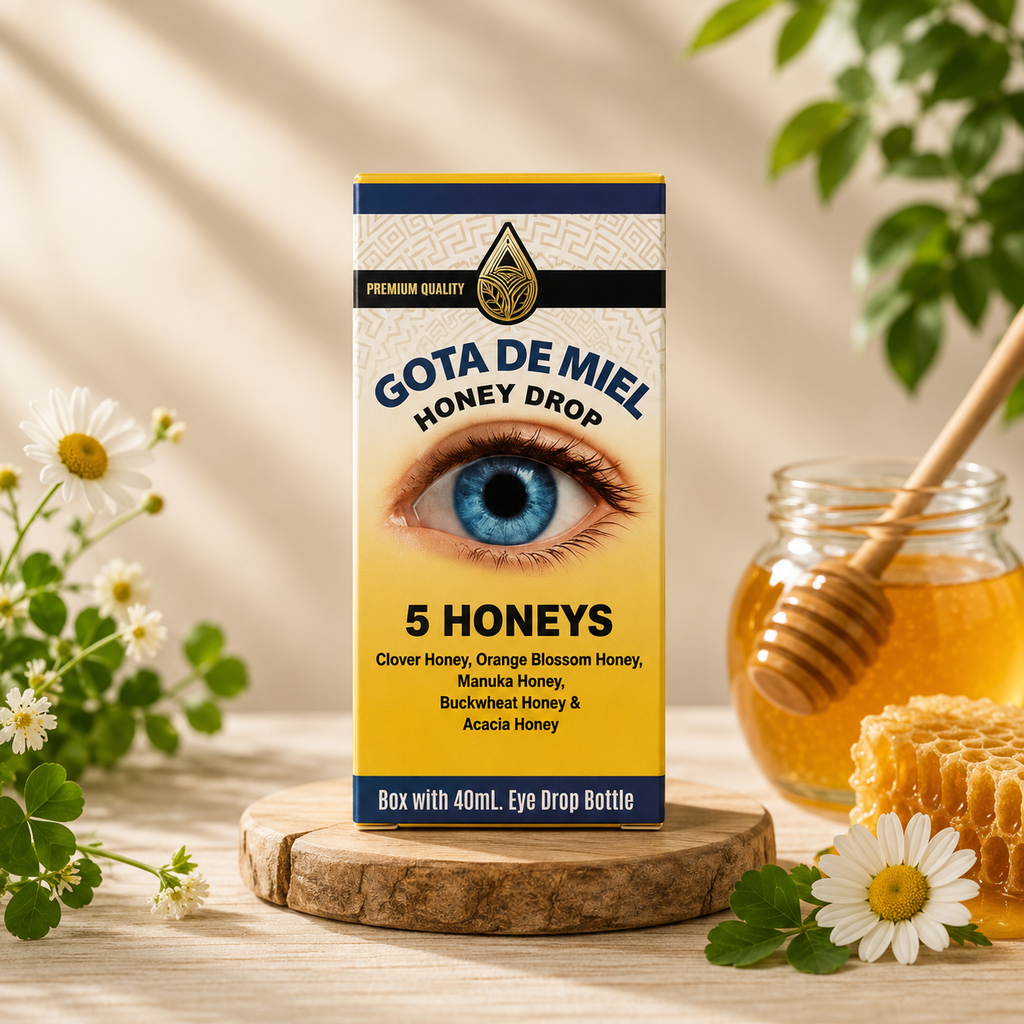 ￼ 5 Honey Herbal Eye Drops 40 mL | Botanical Eye Care Formula | Daily Use