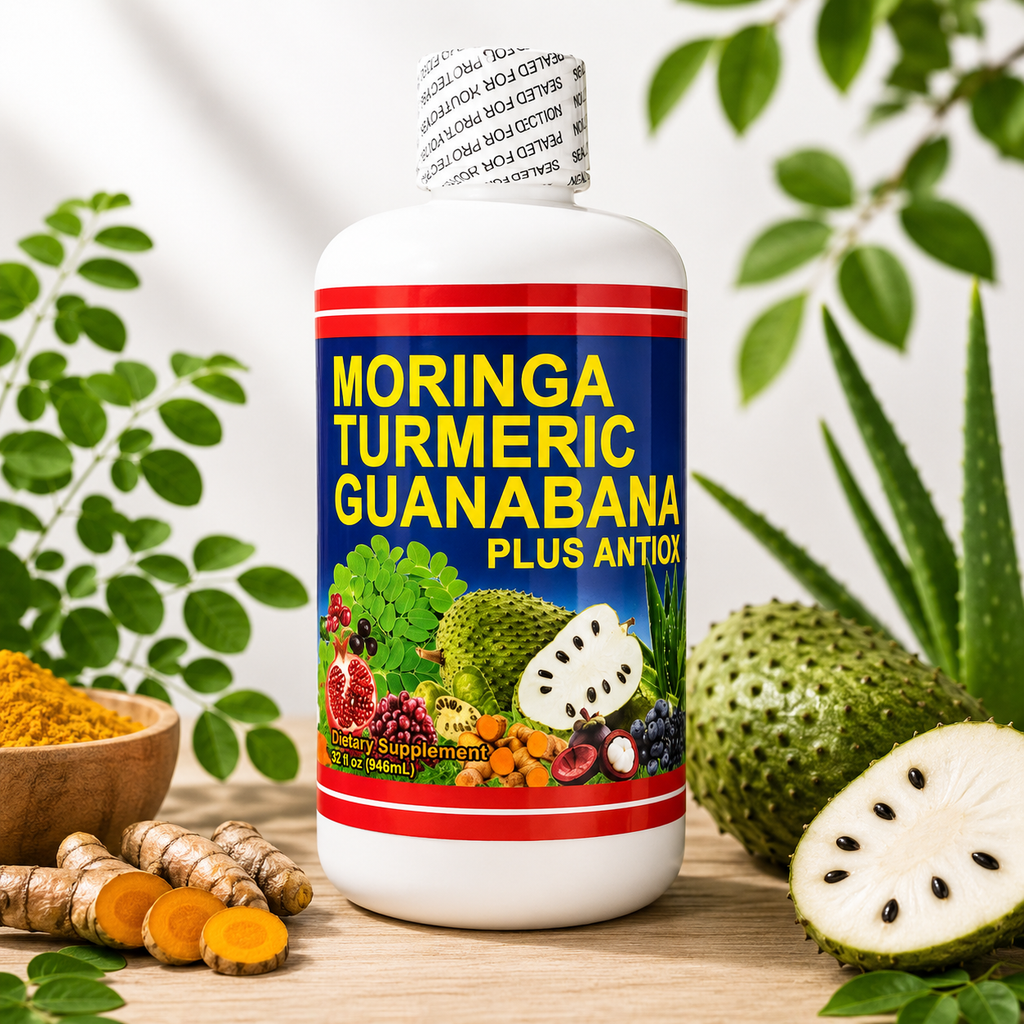Moringa Turmeric Guanabana Herbal Liquid Supplement 32 fl oz (946 mL) | Botanical Tonic