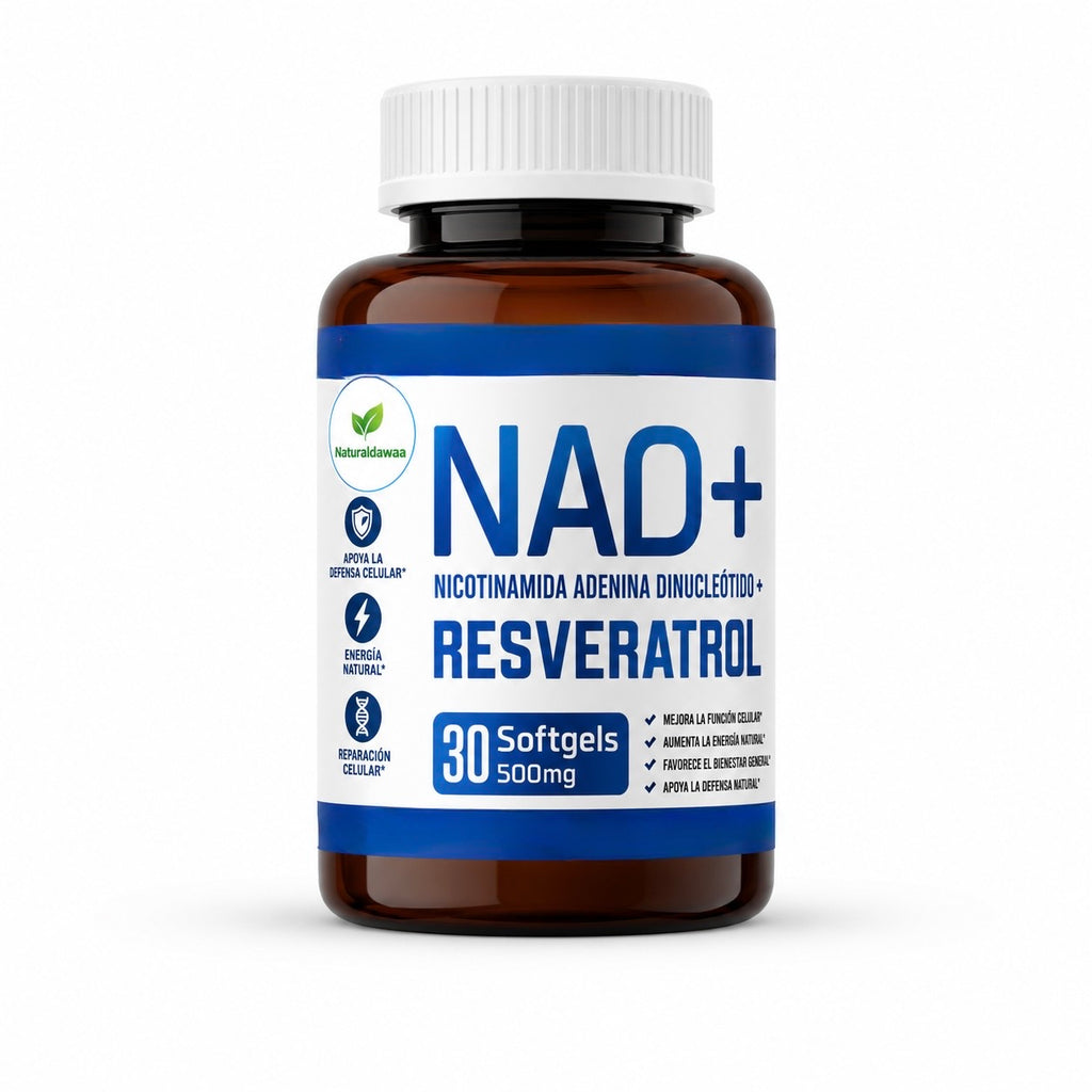NAD+ with Resveratrol Dietary Supplement, Antioxidant and Cellular Wellness Support, 30 Softgels, 500 mg Each