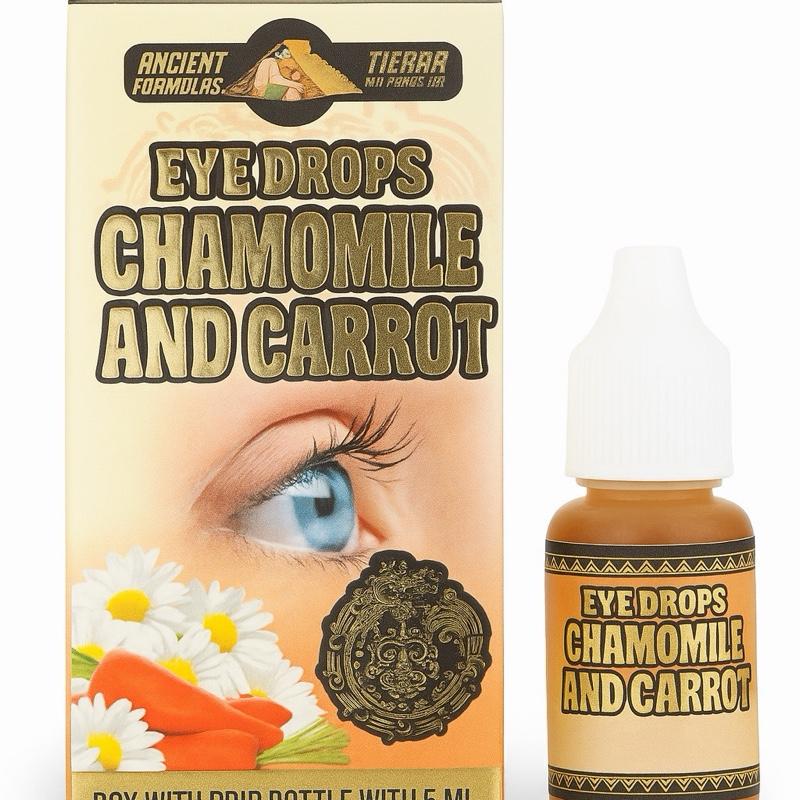 Chamomile & Carrot Herbal Eye Drops for Natural Eye Comfort with Chamomile & Carrot Extracts, 5 mL Soothing Eye Care Dropper Bottle