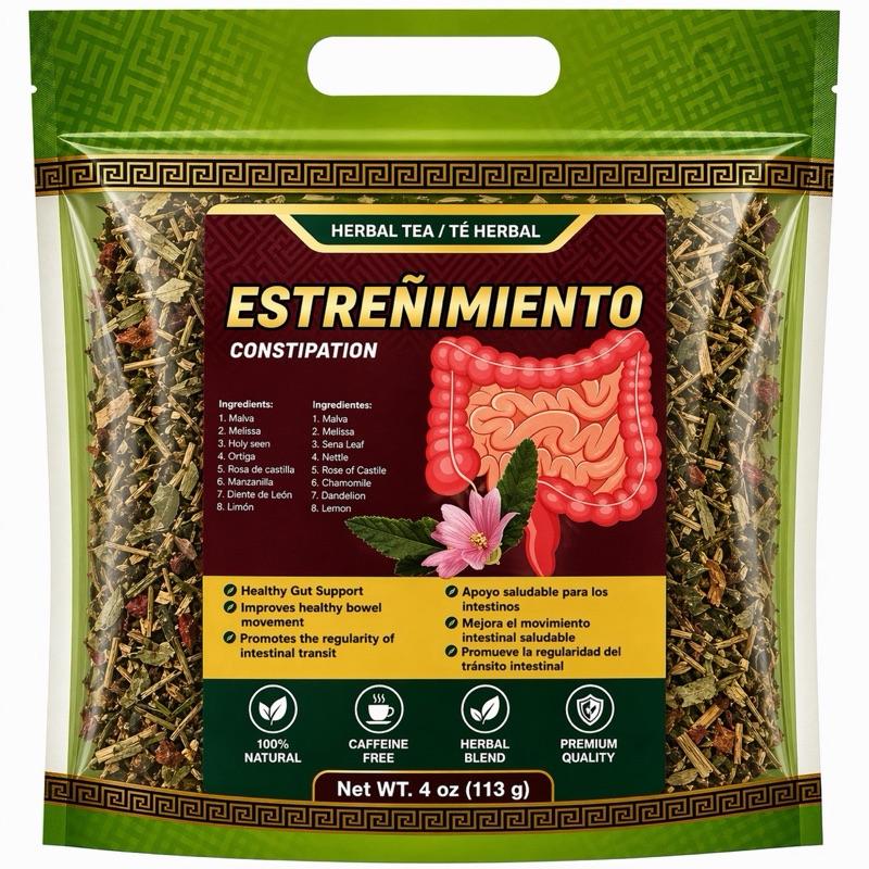 Estreñimiento Herbal Tea Blend – Premium Caffeine-Free Loose Leaf Herbal Tea for Digestive Wellness & Daily Gut Balance Support, Natural Botanical Blend, 4 oz