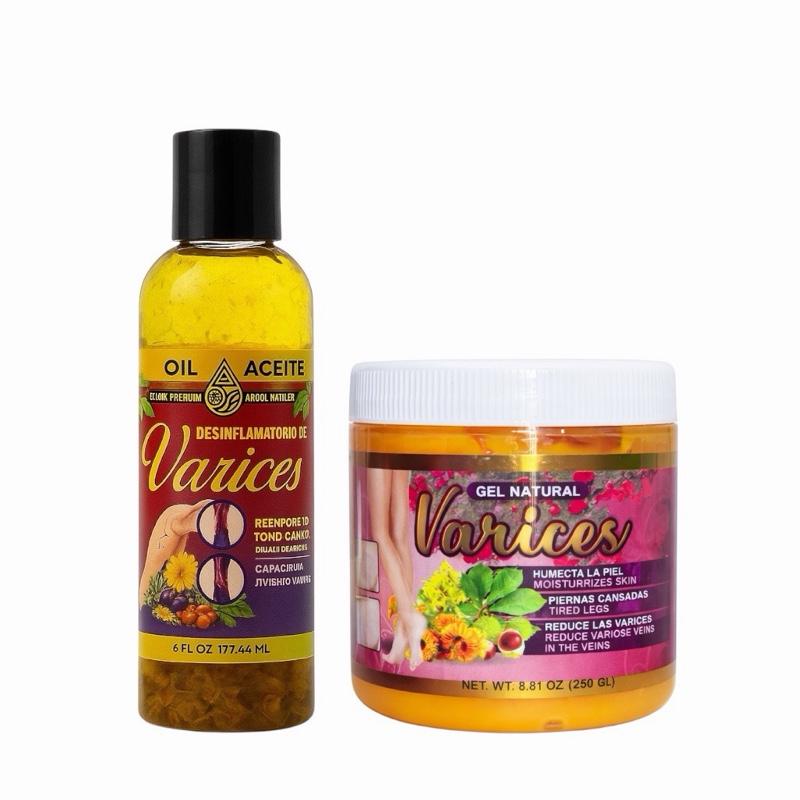 VIRAL Varices Gel & Massage Oil Combo Pack 250g – Cooling Botanical Body Care Set for Legs, Knees, Arms & Shoulders