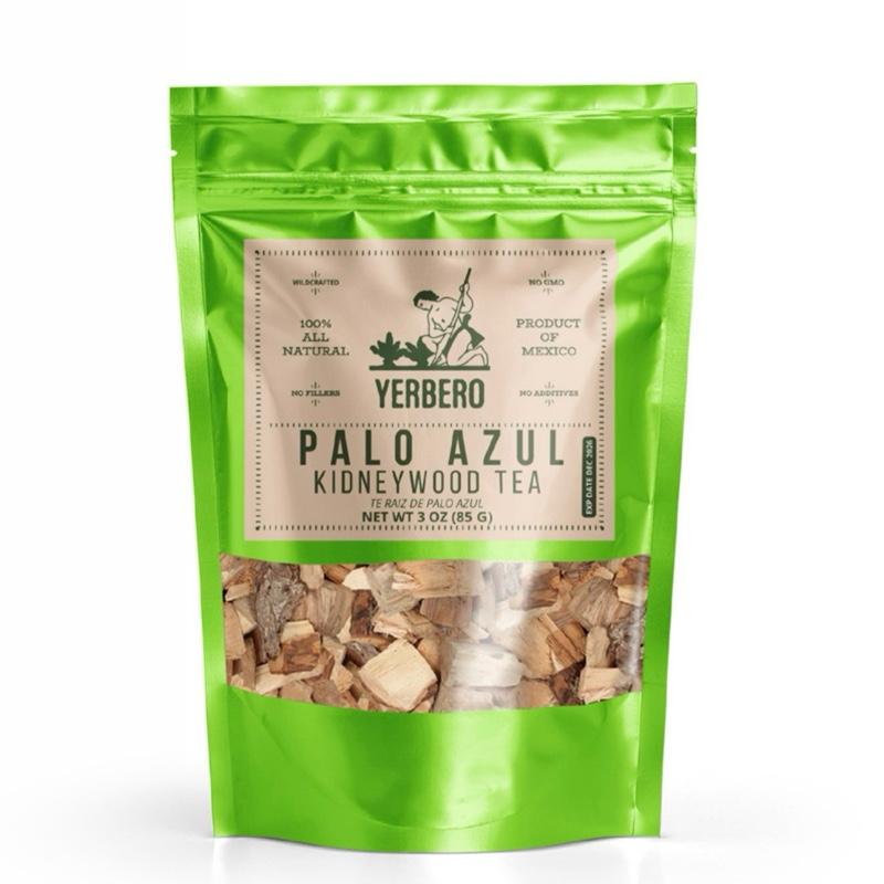 YERBERO Palo Azul Herbal Tea 4oz (3.84 oz) Kidneywood Blue Stick Tea Makes 40+ Cups Wildcrafted All Natural Non-GMO Herbal Tea Imported from Mexico