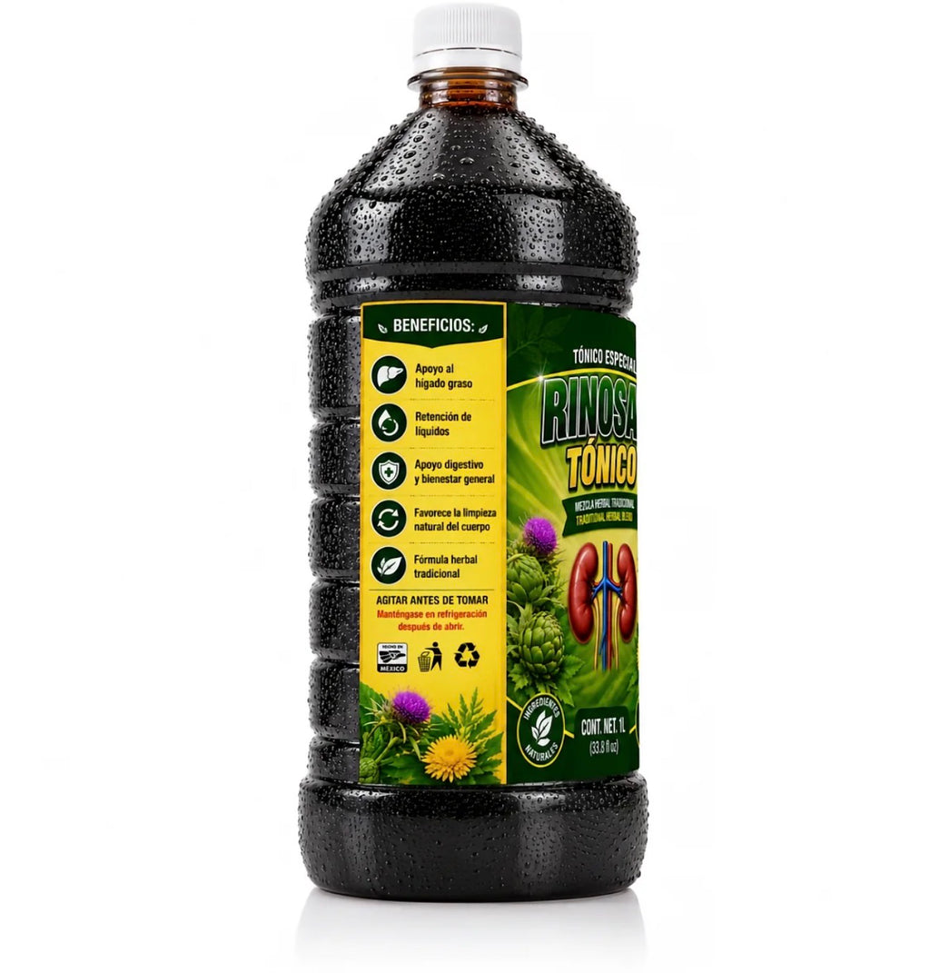 Rinosan Tónico Especial – Traditional Herbal Blend Made with Natural Botanical Ingredients, Made in Mexico, 1 Liter (33.8 fl oz)