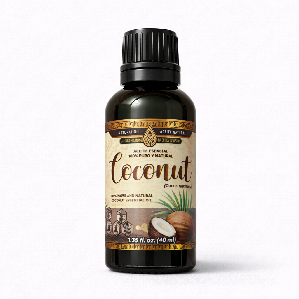 100% Pure Natural Coconut Essential Oil 40ml for Hair, Skin & Body Massage | Tropical Aroma | Daily Moisturizing & Aromatherapy Oil | External Use