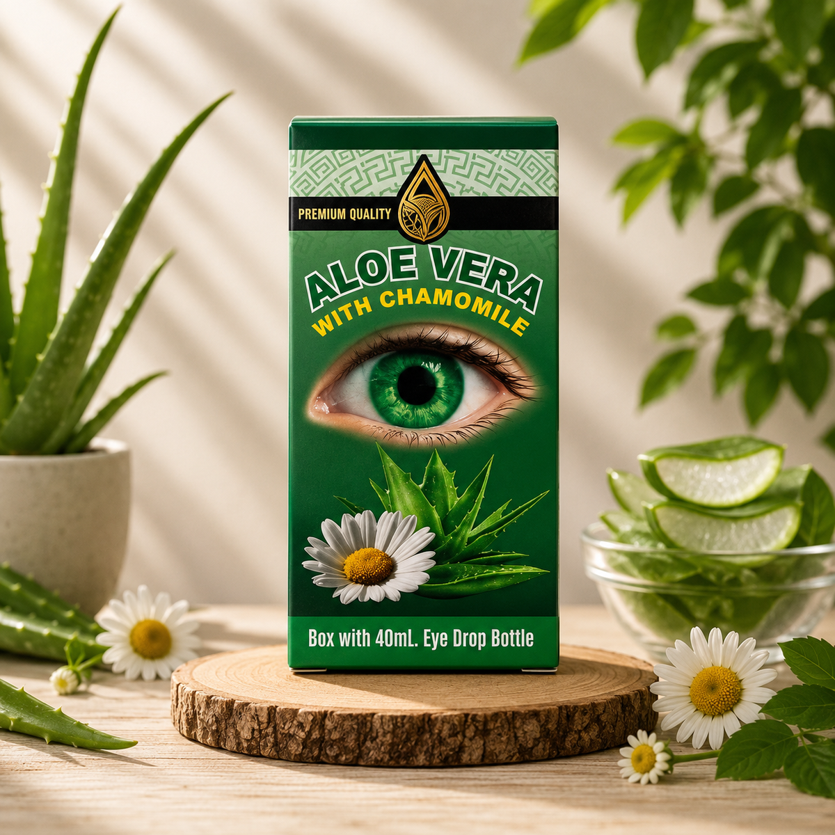 ￼ Aloe Vera & Chamomile Herbal Eye Drops 40 mL | Botanical Eye Care Formula | Daily Use
