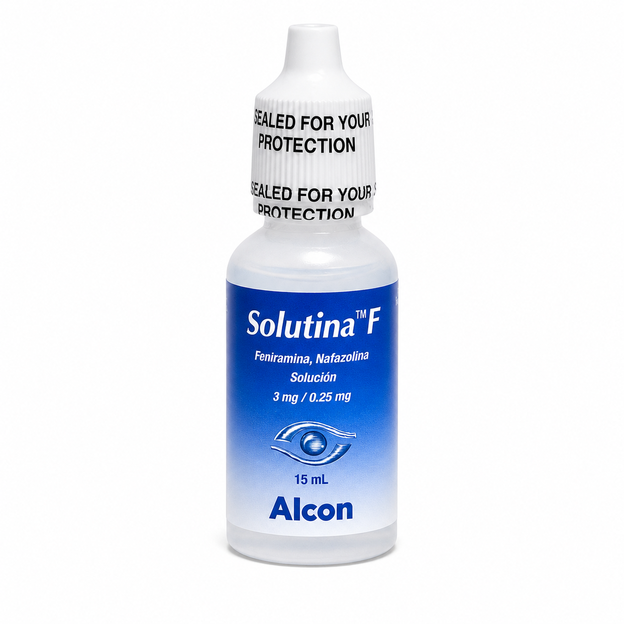 Solutina F Eye Drops 15 mL | Eye Care Solution with Pheniramine & Naphazoline | Precision Dropper Bottle
