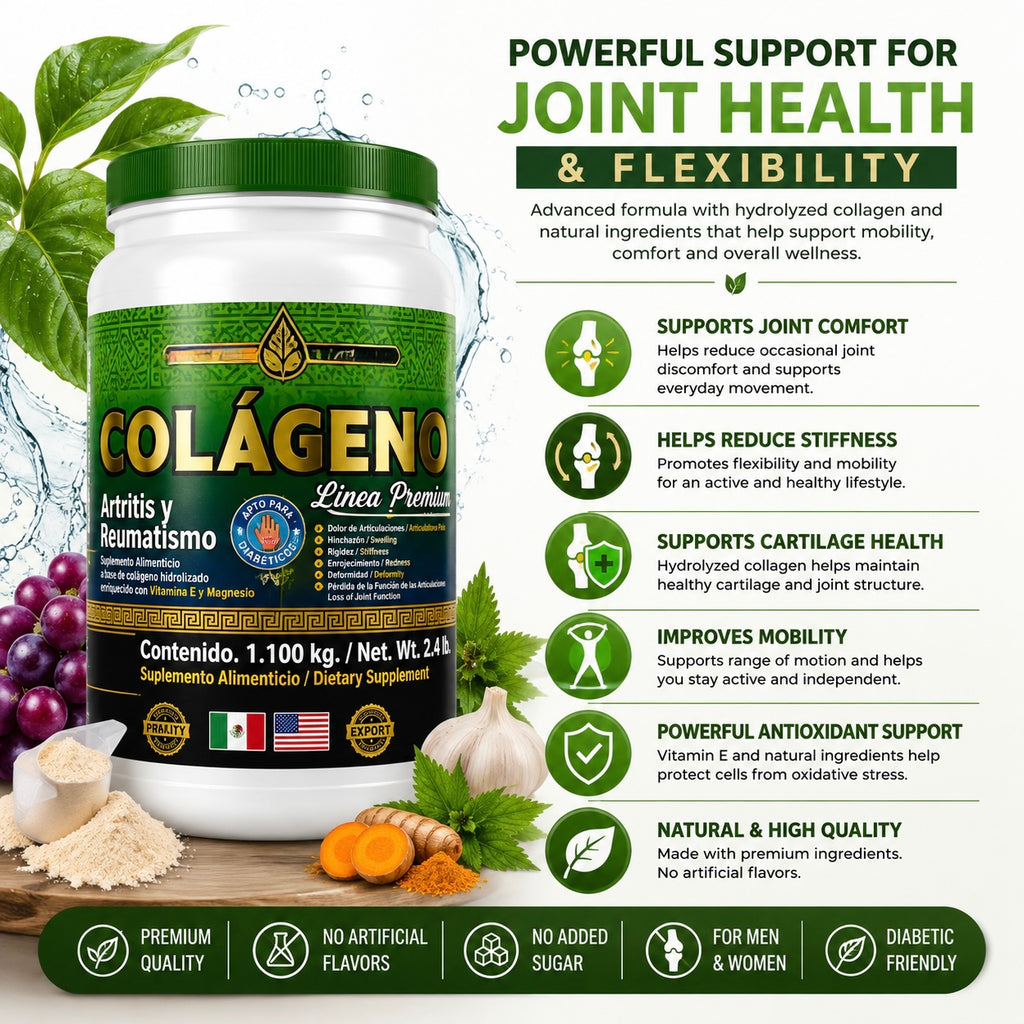 Premium Hydrolyzed Collagen Powder with Vitamin E & Magnesium, Natural Dietary Supplement for Joint, Mobility & Flexibility Support, 2.4 lb