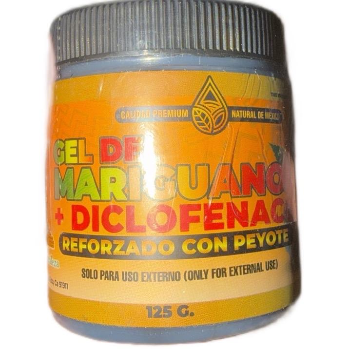 Gel de Marihuano + Diclofenaco Reforzado con Peyote 120 g External Use Topical Gel with Menthol & Arnica for Massage & Body Care
