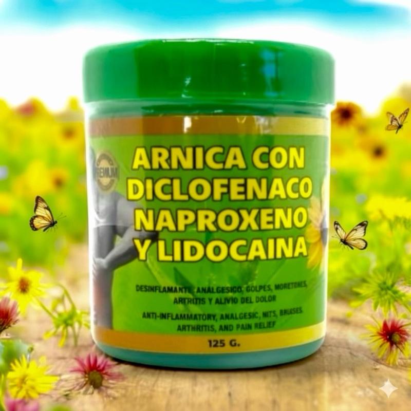Arnica Massage Balm with Diclofenaco, Naproxeno & Lidocaina, 125g Topical Cream