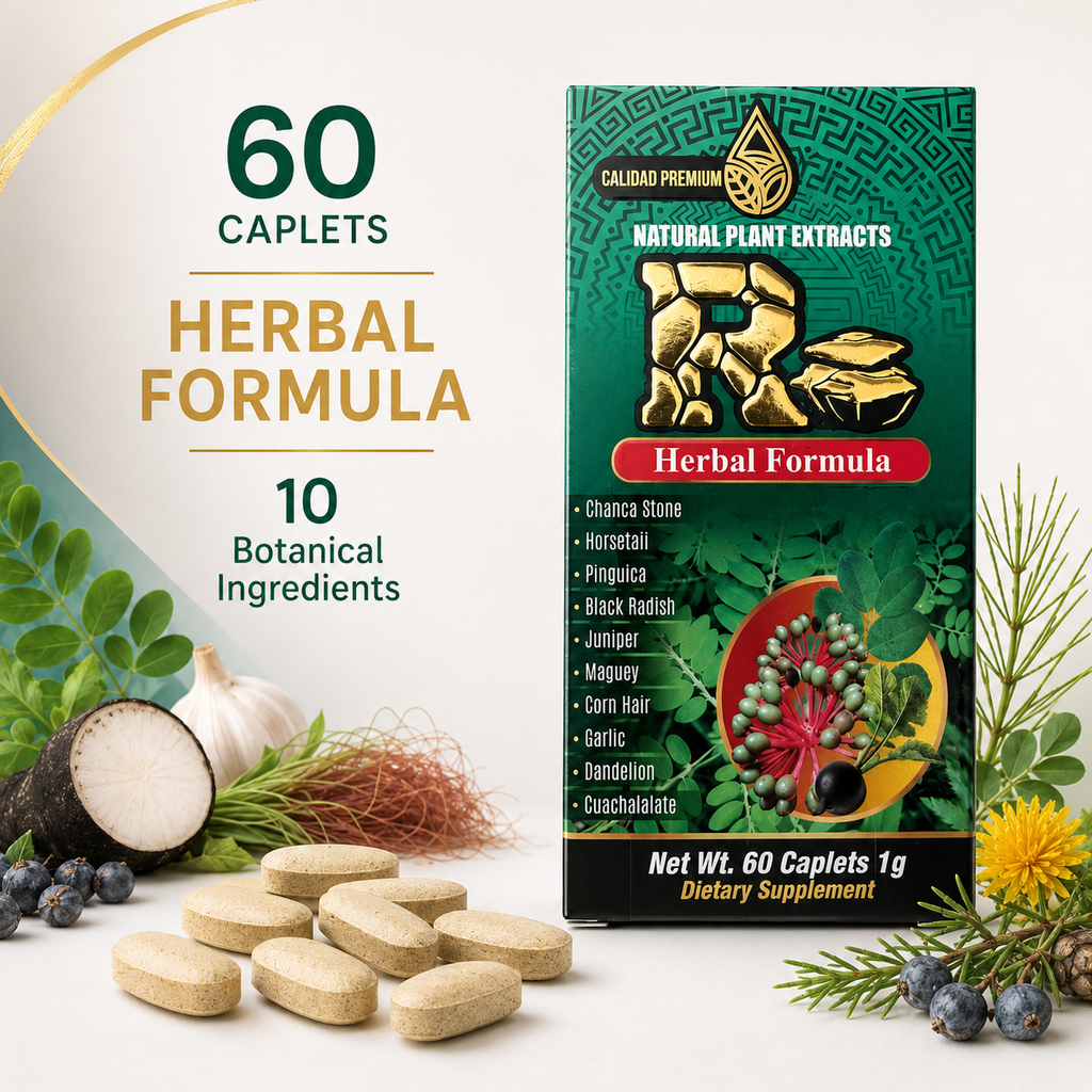 R Herbal Formula Natural Plant Extract Dietary Supplement – 60 Caplets, 1 g – Premium 10-Herb Blend with Chanca Stone, Horsetail & Dandelion