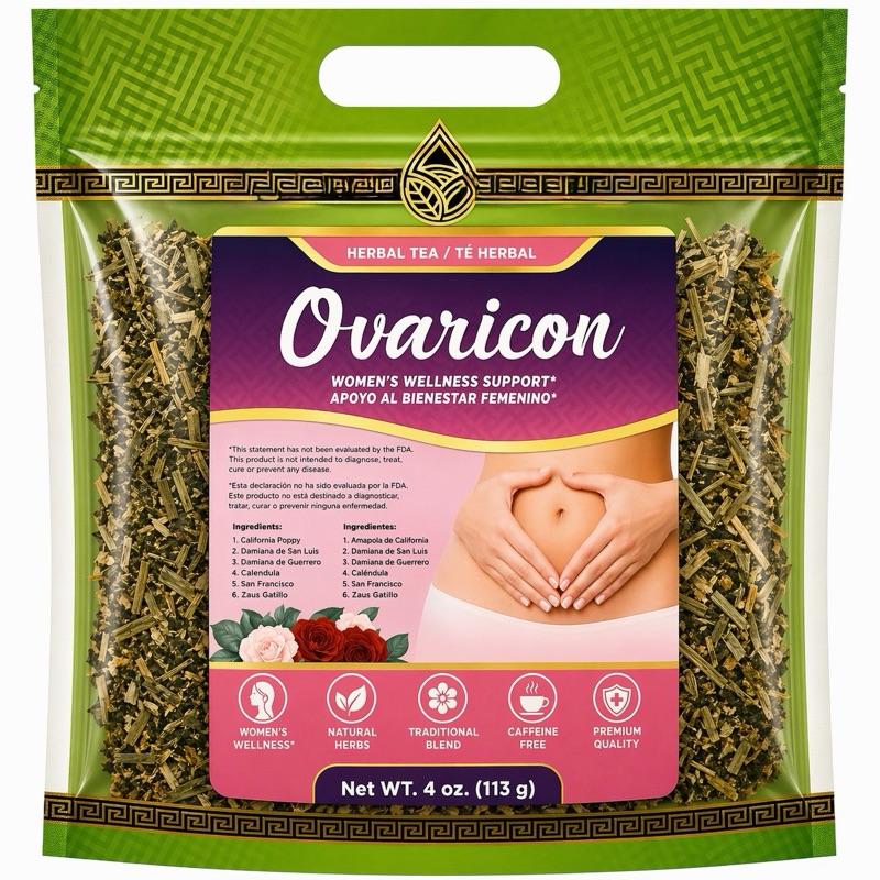 Ovaricon Women's Wellness Herbal Tea Blend – Premium Caffeine-Free Loose Leaf Botanical Tea for Daily Balance & Traditional Herbal Support, 4 oz (113g)