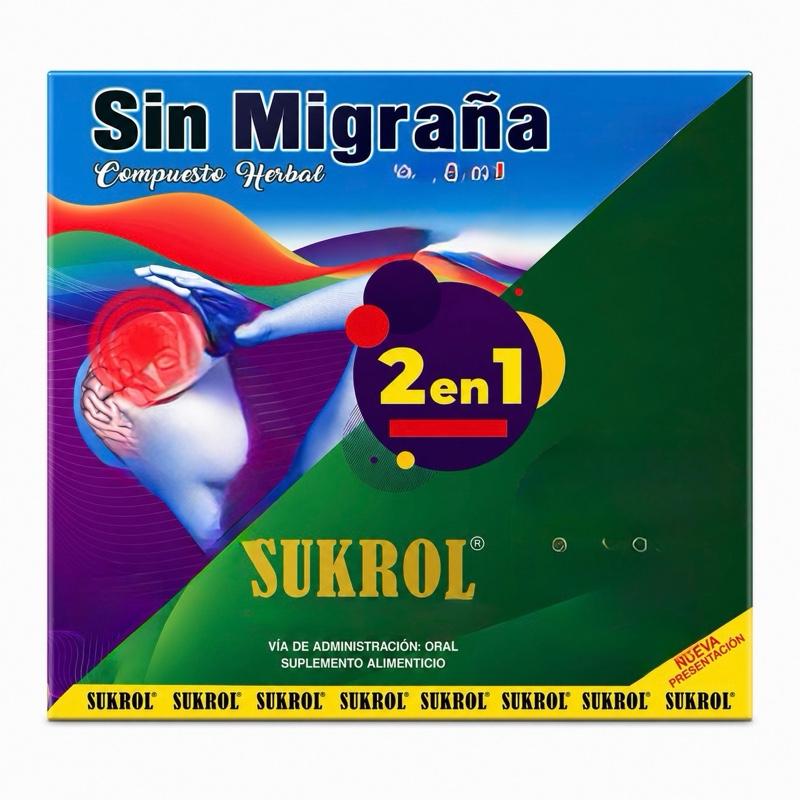 Sin Migrana Sukrol Herbal Liquid Supplement Shots | 10 x 15ml