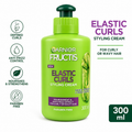 Garnier Fructis Elastic Curls Leave-In Styling Cream for Curly & Wavy Hair, Anti-Frizz,