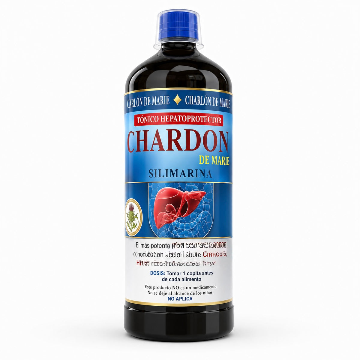Chardon de Marie (Milk Thistle) Herbal Liquid Supplement, 1 Liter (33.8 fl oz), Silymarin Formula, Traditional Botanical Blend