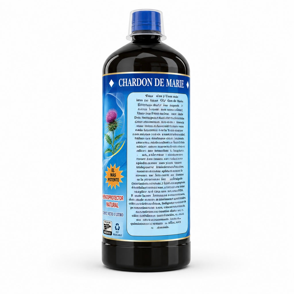 Chardon de Marie (Milk Thistle) Herbal Liquid Supplement, 1 Liter (33.8 fl oz), Silymarin Formula, Traditional Botanical Blend