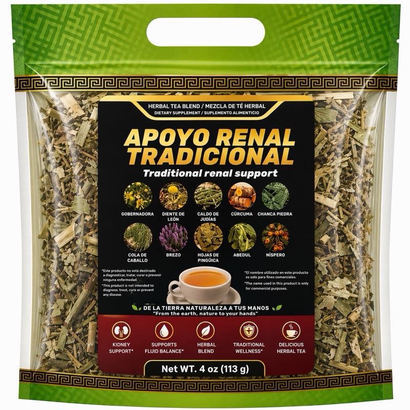 Apoyo Renal Tradicional Herbal Tea Blend – Premium Caffeine-Free Loose Leaf Herbal Tea for Daily Wellness & Traditional Botanical Tea Enjoyment, 4 oz