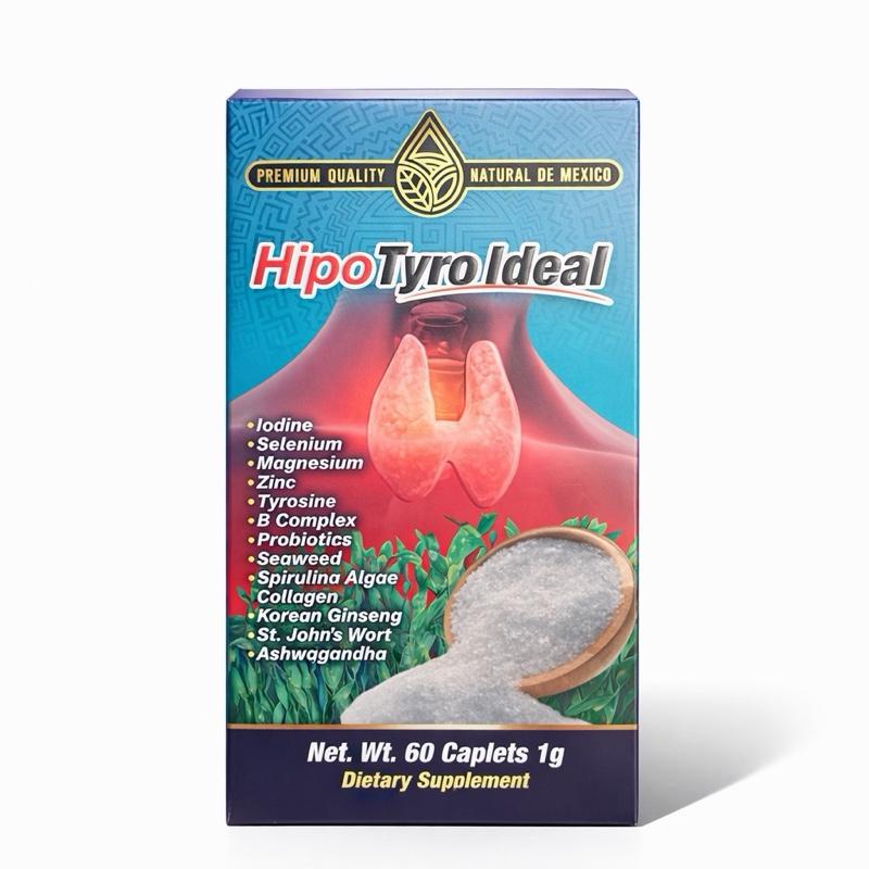 HipoTyro Ideal Thyroid Support Supplement with Iodine, Selenium, Zinc, Ashwagandha & B-Complex Vitamins, Halal, 60 Caplets (1g Each)