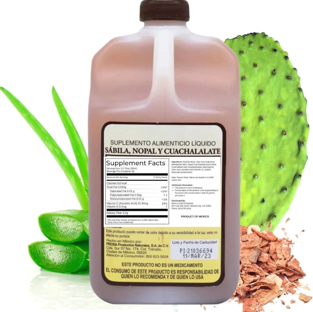PROSA Aloe Vera, Nopal Cactus & Cuachalalate Herbal Supplement with Vitamin C – 33.8 fl oz (1 L)