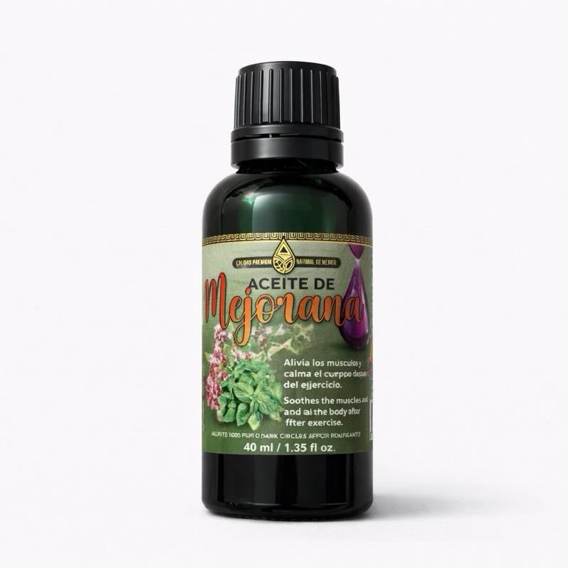 Aceite de Mejorana para Masaje Corporal 40ml | Marjoram Essential Oil con Aroma Herbal Natural | Ideal para Relajación Muscular y Bienestar Diario