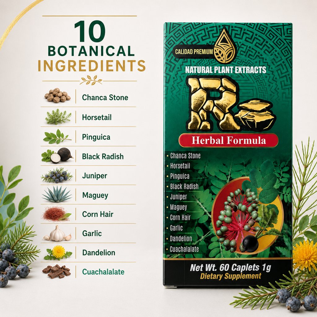 R Herbal Formula Natural Plant Extract Dietary Supplement – 60 Caplets, 1 g – Premium 10-Herb Blend with Chanca Stone, Horsetail & Dandelion