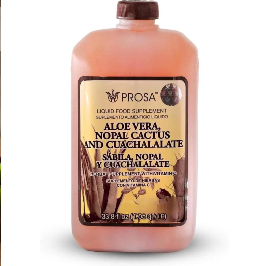 PROSA Aloe Vera, Nopal Cactus & Cuachalalate Herbal Supplement with Vitamin C – 33.8 fl oz (1 L)