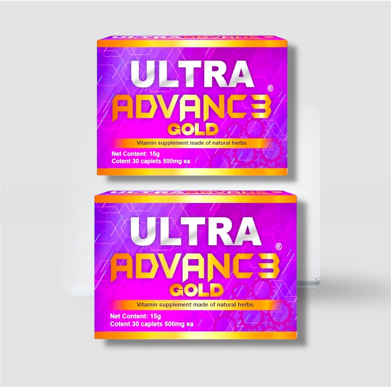 Ultra Advance 3 Gold 2 Pack Herbal Mix Reinforced Formula, 2 x 30 Capsules, 500mg Dietary Supplement