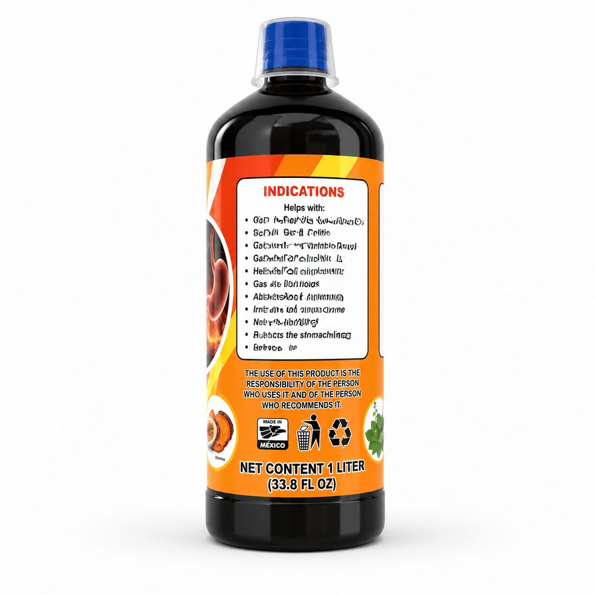 Gastritis Chronic Herbal Liquid Supplement, 1 Liter (33.8 fl oz), Traditional Botanical Blend, Liquid Dietary Supplement