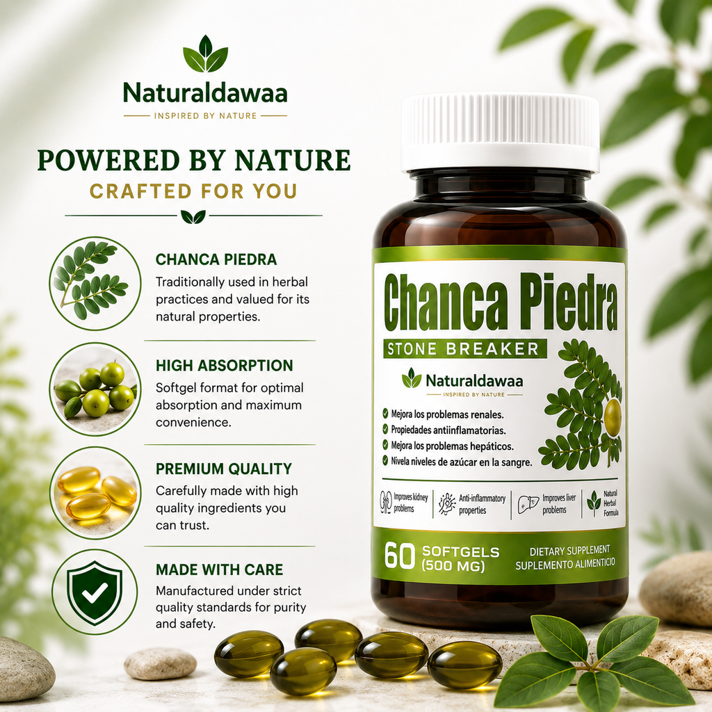 Chanca Piedra Stone Breaker Herbal Dietary Supplement, Traditional Botanical Wellness Formula, 60 Softgels, 500 mg Each