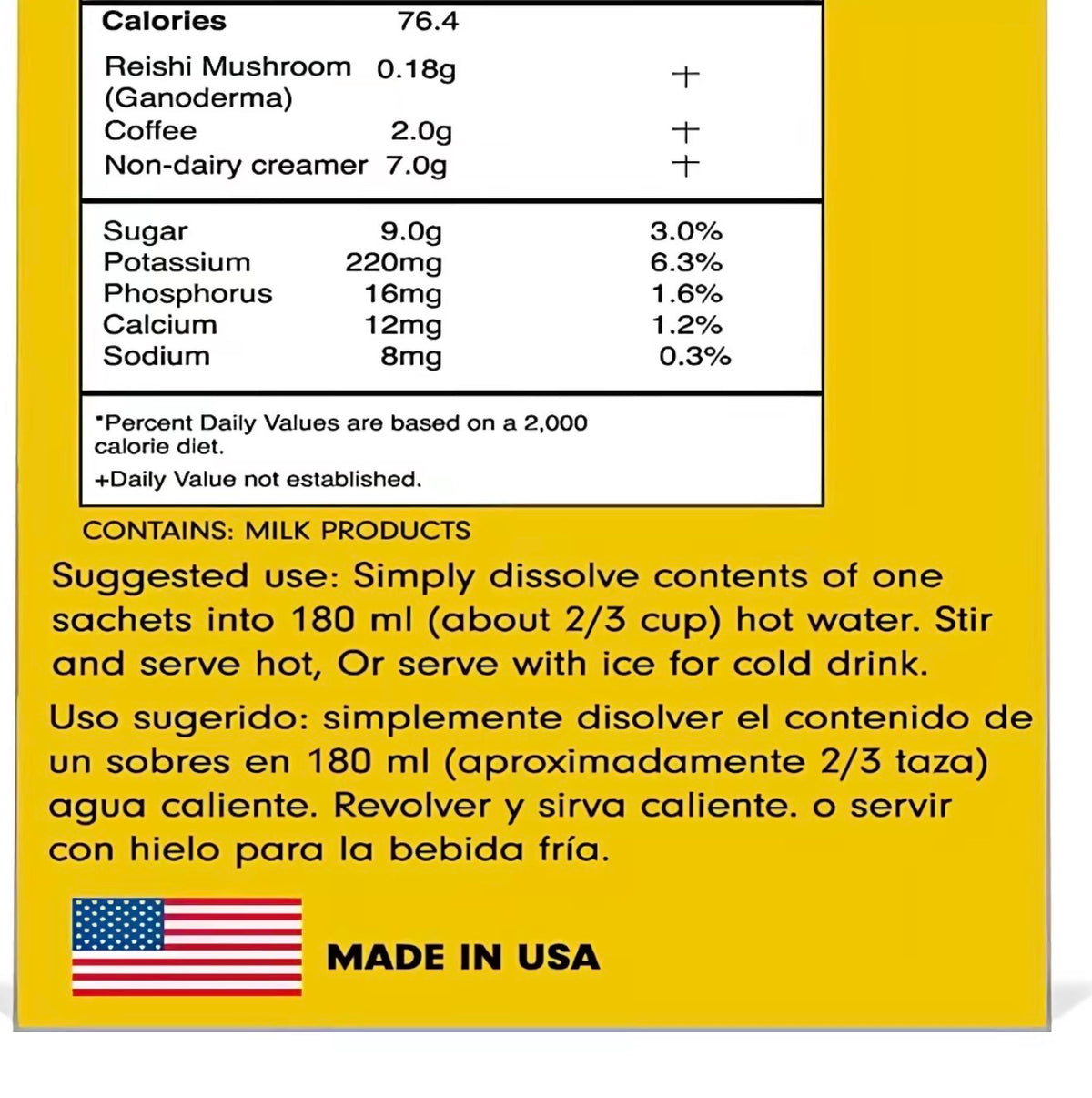 Eternal Gourmet Ganoderma Reishi 4-in-1 Instant Coffee Mix, Convenient Single-Serve Drink, 15 Sachets, 18.2 g Each, Net Wt. 273 g