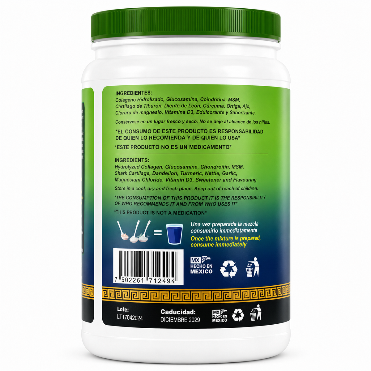 Premium Hydrolyzed Collagen Powder with Vitamin E & Magnesium, Natural Dietary Supplement for Joint, Mobility & Flexibility Support, 2.4 lb