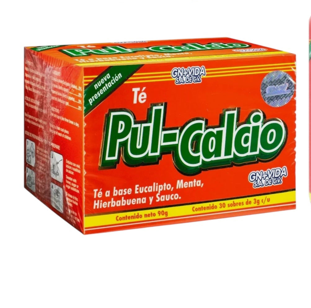 GN+Vida Te Pul-Calcio Herbal Tea Bags with Eucalyptus, Mint, Bergamot & Sage Blend, 100% Natural Caffeine Free Herbal Tea, 30 Tea Bags 90g