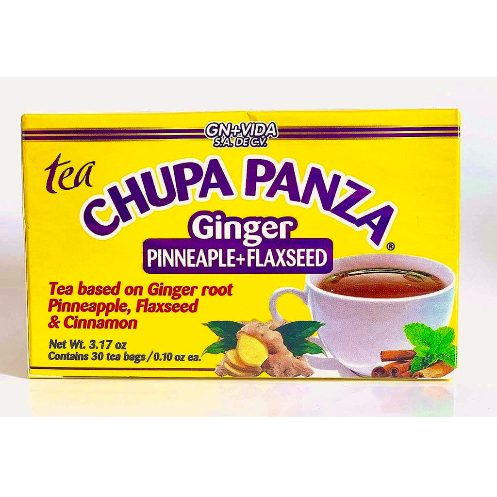 Tea CHUPA Panza, Tea Based ONGINGER Root, PINNEAPPLE, Flax & Cinnamon (30 Tea Bags/0.10 oz Each) Variation Pack Organic Natural for herbal beverage