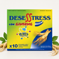 DeseStress con Ginseng Oral Dietary Supplement – Vitamins B1, B2, B3, B6 and B12, 10 Drinkable Vials, 15 mL Each