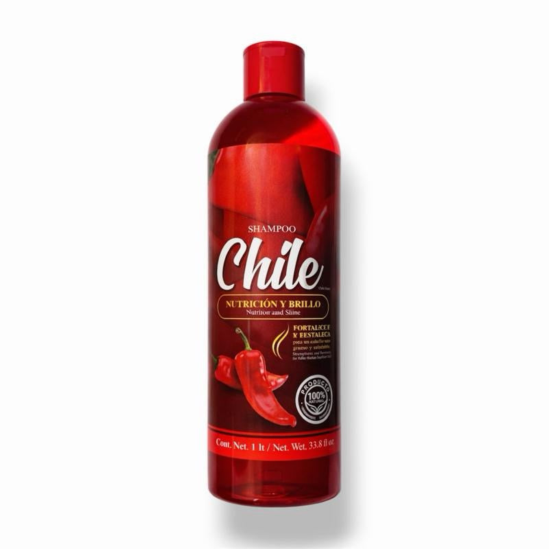Chili Pepper Shampoo 33.8 fl oz (1L) – Chile Hair Care Formula for Shine, Strength & Healthy-Looking Hair – Nourishing Daily Shampoo