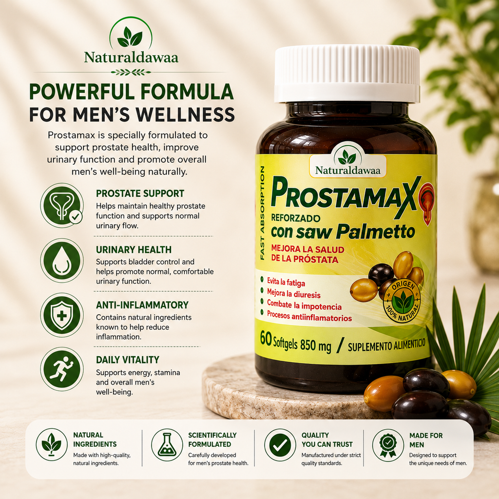 ProstaMax Men’s Wellness Supplement with Saw Palmetto, Daily Prostate and Urinary Function Support, 60 Softgels, 850 mg