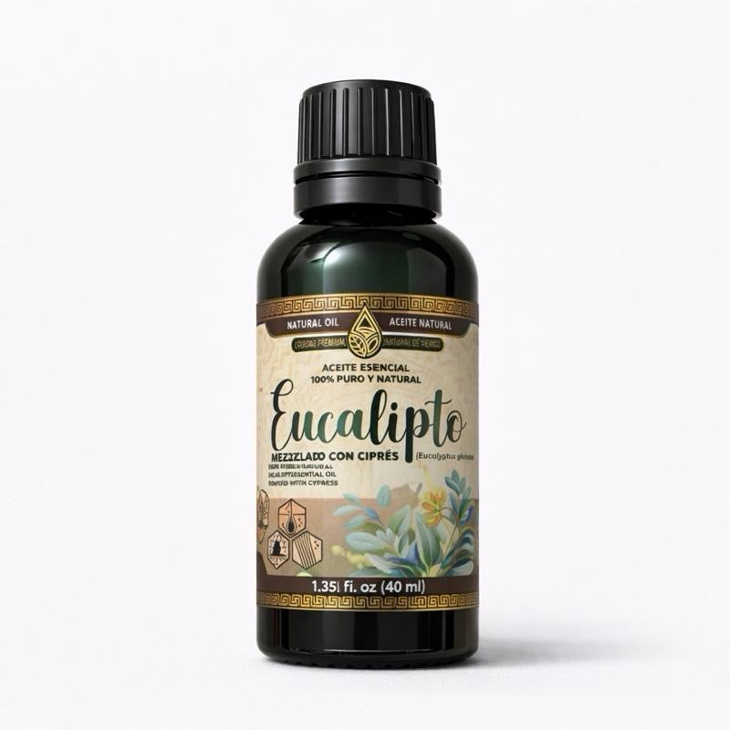 100% Pure Natural Eucalyptus Essential Oil 40ml | Refreshing Herbal Oil for Aromatherapy, Massage, Skin & Hair Care | External Use