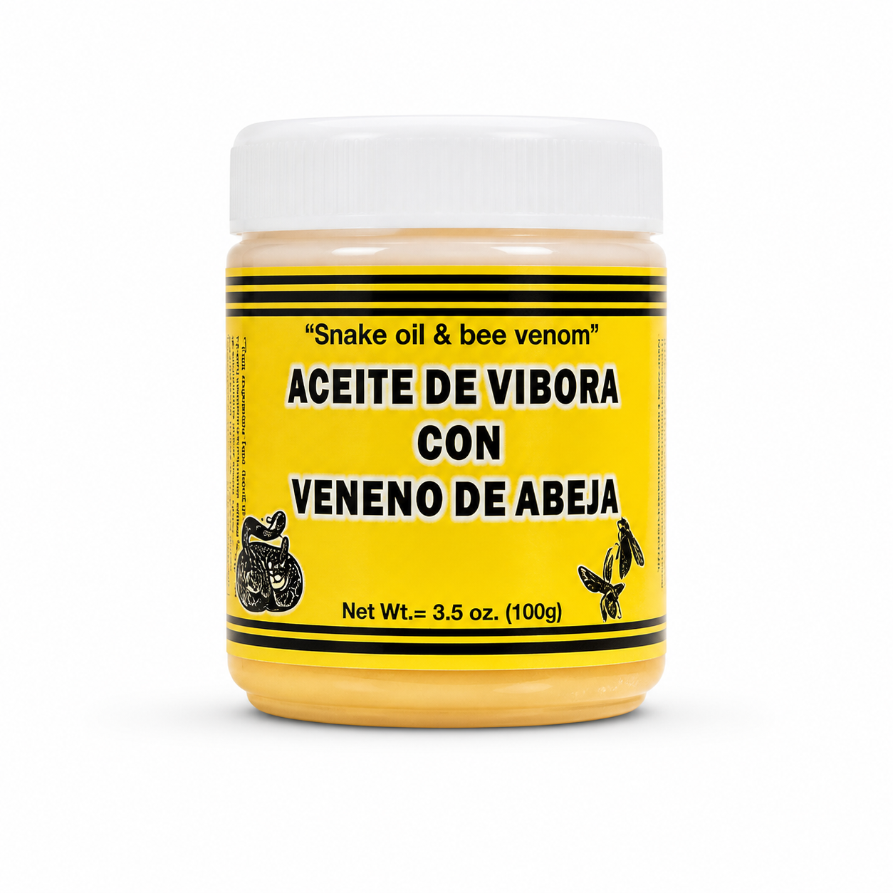 Aceite de Víbora con Veneno de Abeja Balm 3.5 oz (100g) | Snake Oil & Bee Venom Topical Balm for Muscle & Joint Massage | External Use