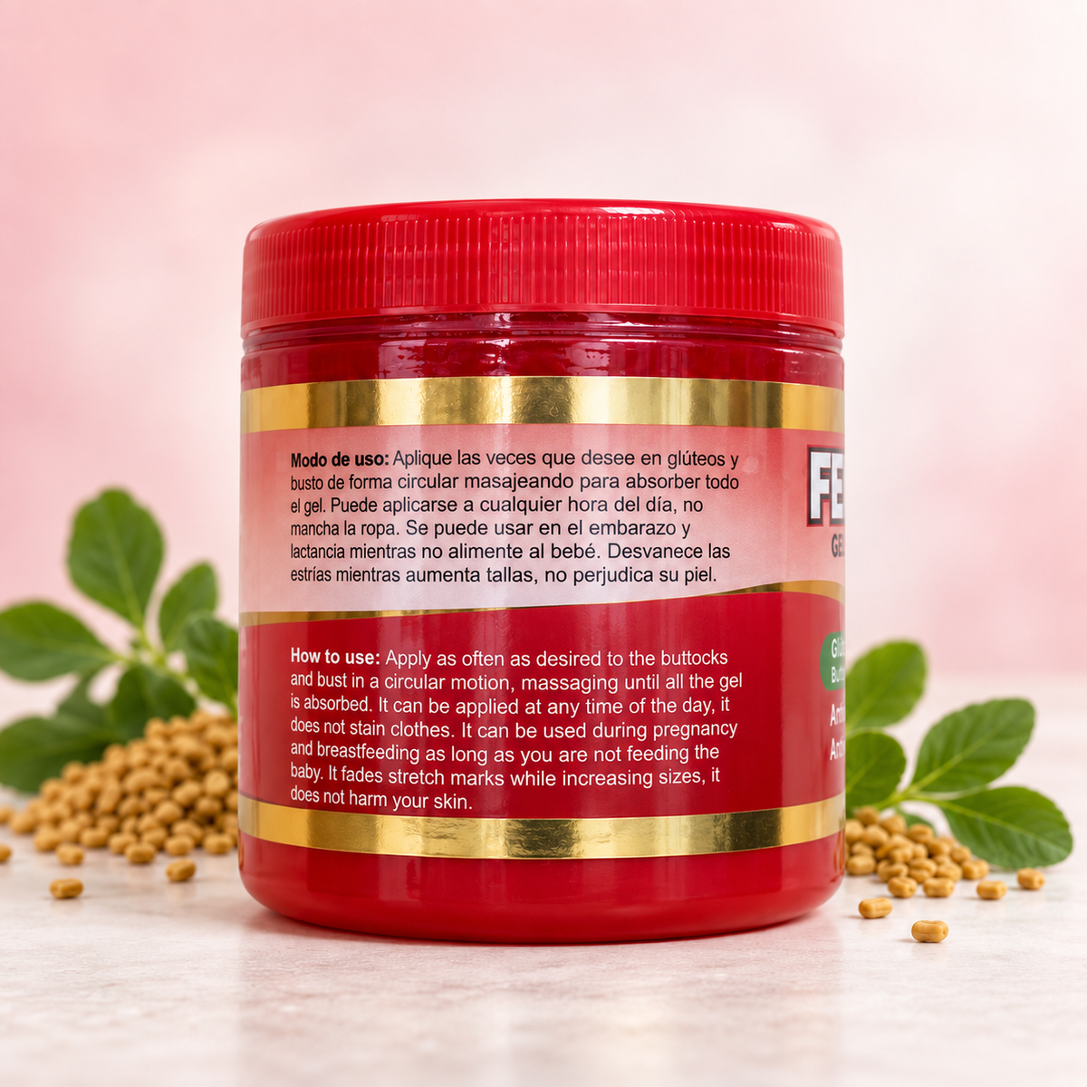 Fenugreek Firming Massage Gel for Buttocks & Bust, Skin Care Body Gel, Fenogreco Gel Reafirmante, 250 g (8.8 oz)