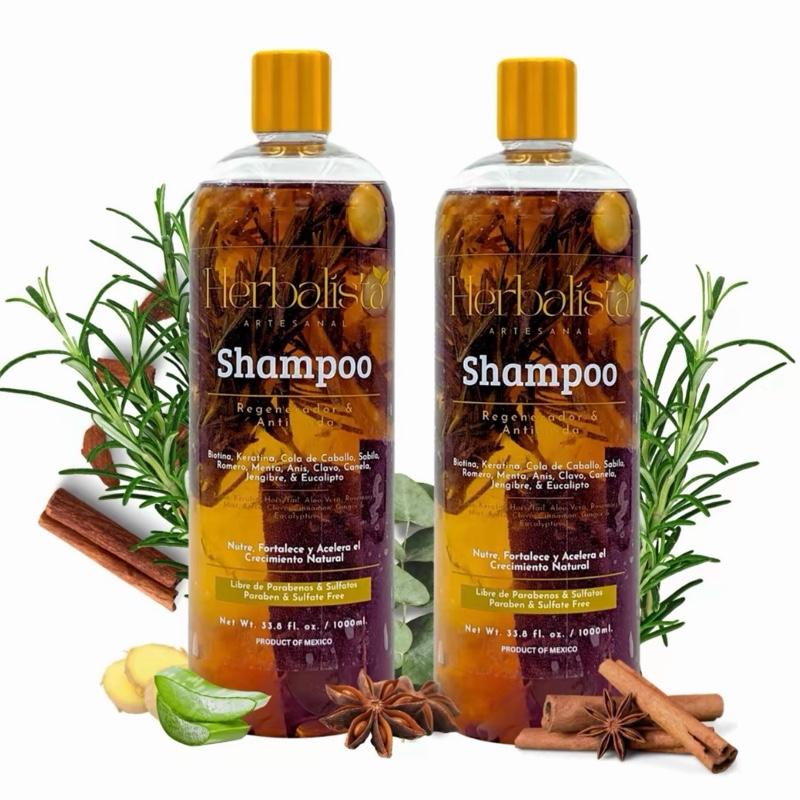 Herbalista Herbal Shampoo Bundle 2 x 1000ml with Rosemary Cinnamon Aloe Ginger Eucalyptus