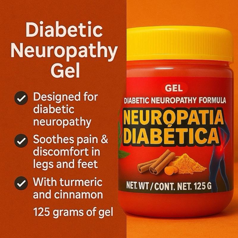 Neuropatía Diabética Massage Gel 125g – Turmeric & Cinnamon Body Care Gel | Warming Massage Formula | Made in Mexico