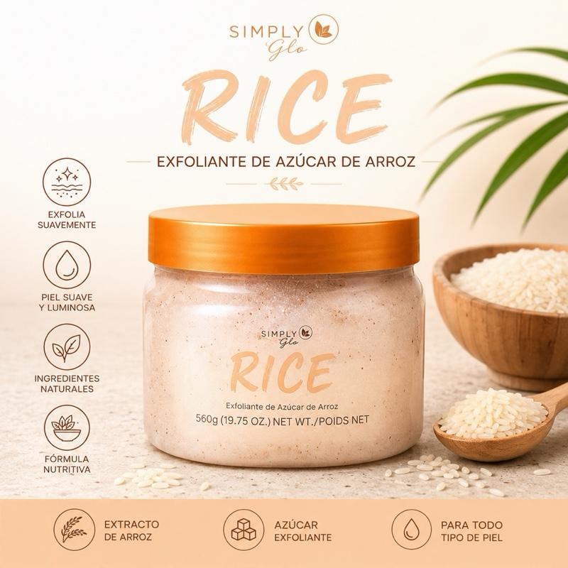 Simply Glo Rice Shea Sugar Scrub 560g | Gentle Body Scrub